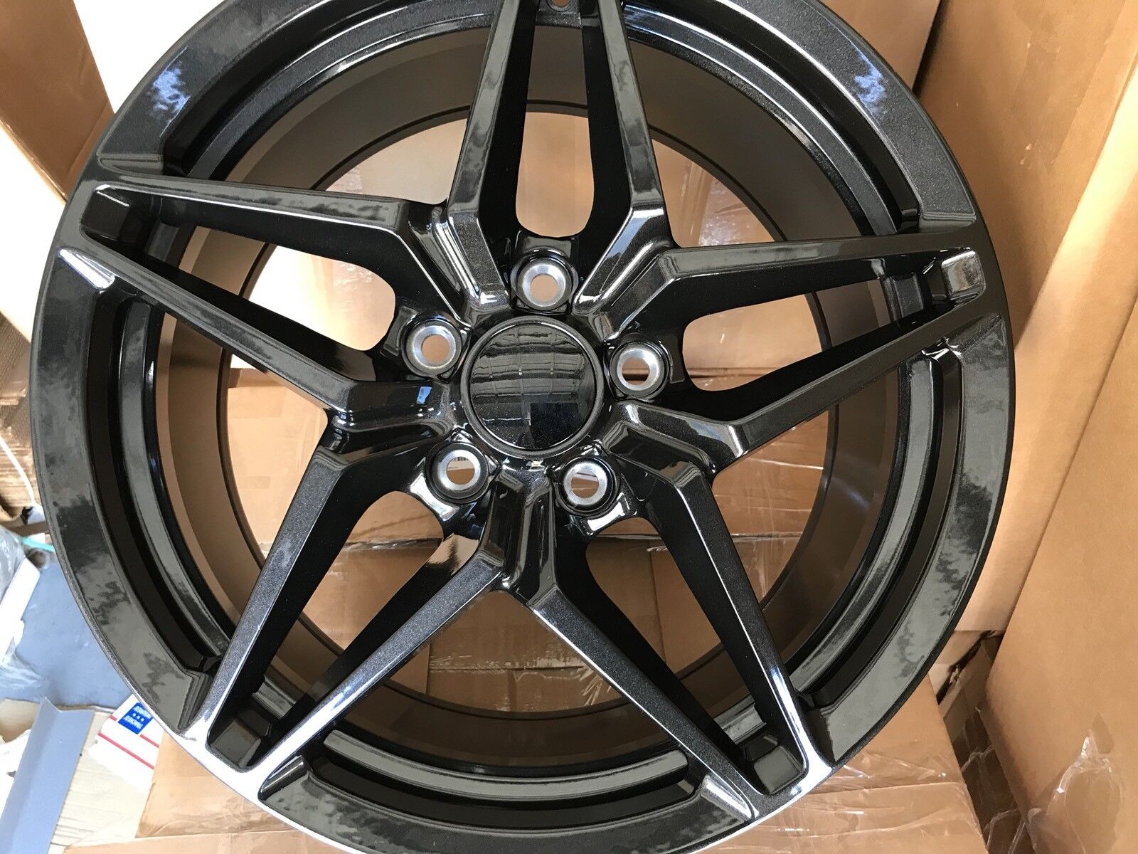 ZR1 Gloss Black Corvette Wheels 18x12