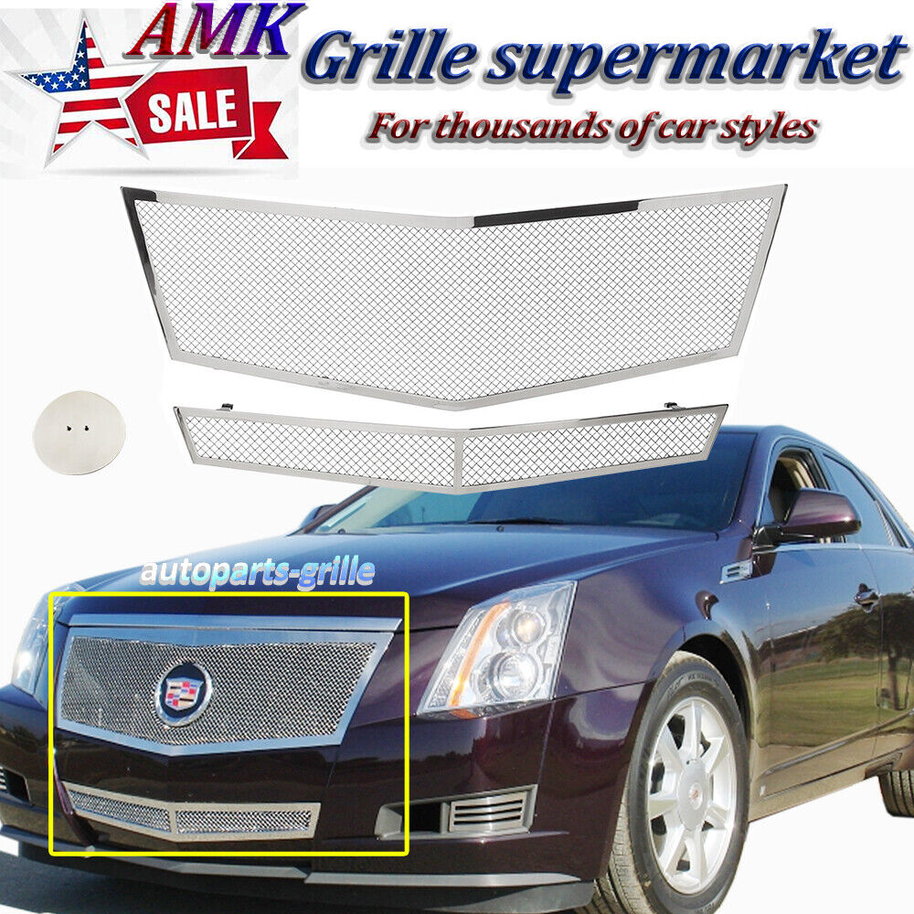 Mesh Grille For 08-13 Cadillac CTS Grill Stainless Insert Chrome Combo 2012