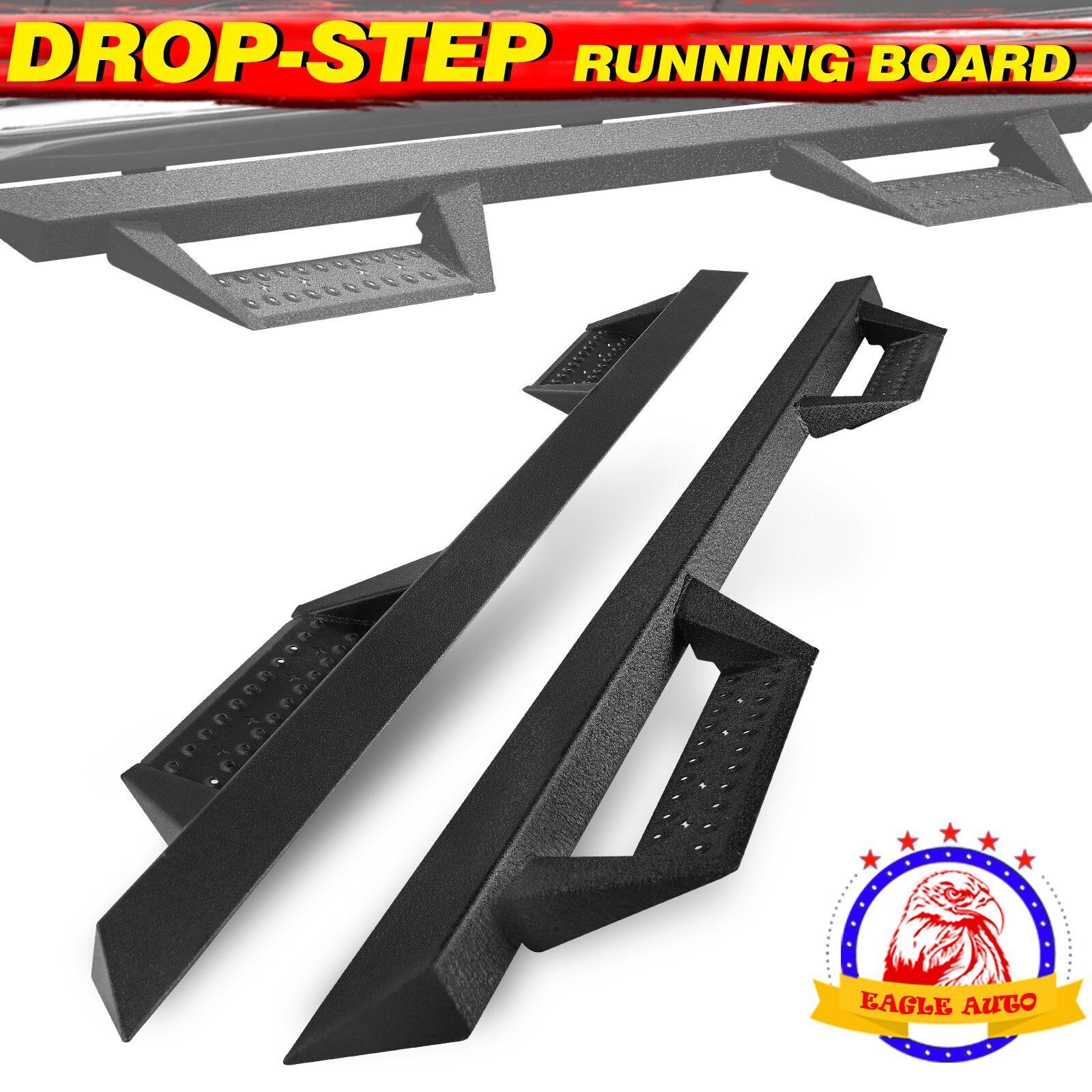 For 2005-2023 TOYOTA Tacoma Double Cab Nerf Bar Side Step Running Board BLK BZ