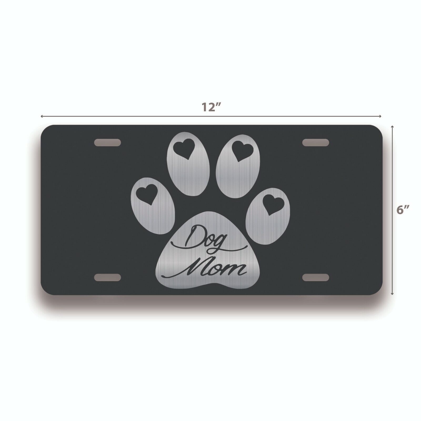 DOG MOM ETCHED LICENSE PLATE TAG