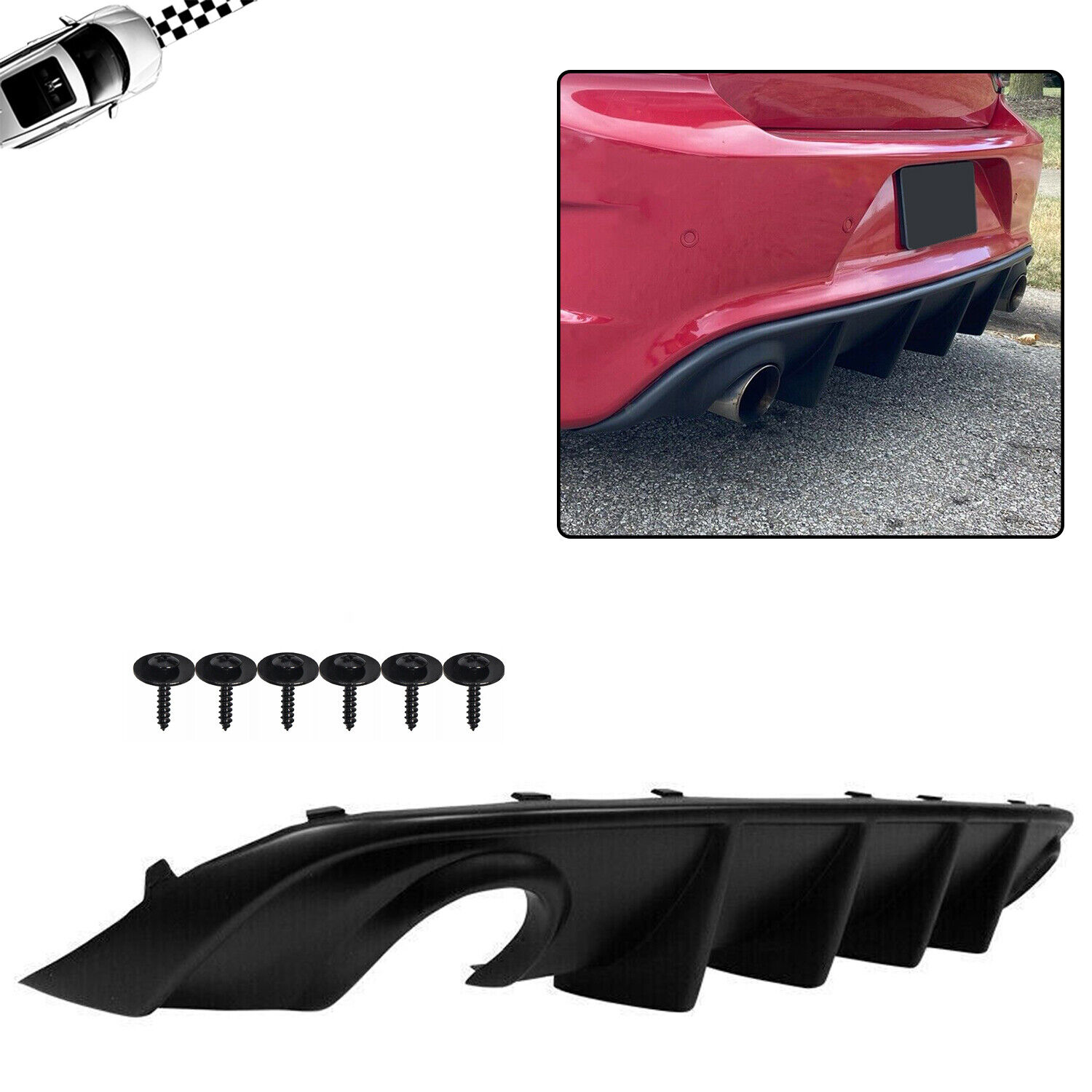 For 15-23 Dodge Charger SRT Factory Style Rear Diffuser Bumper Lower Valance PP