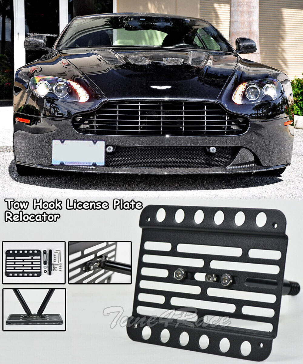 For 06-Up Aston Martin V8 V12 Vantage GT Front Tow Hook License Plate Relocator
