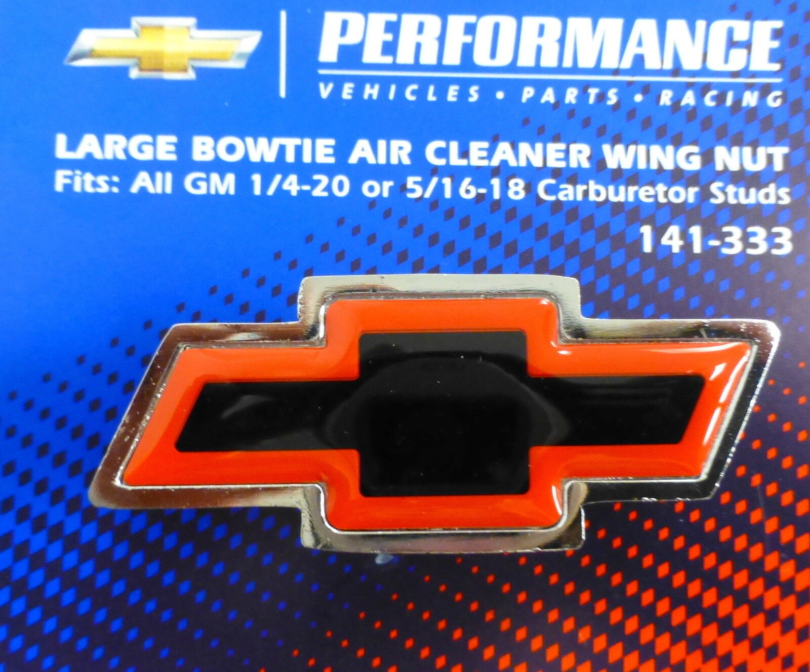 Proform 141-333 Large GM Bowtie Air Cleaner Center Wing Nut Chrome Red Black