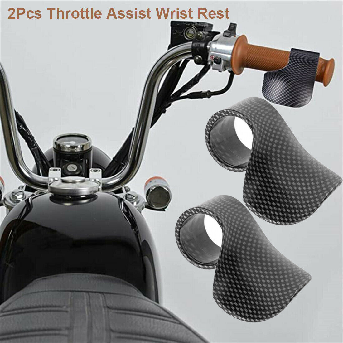 2Pcs Universal Motorcycle Cruise Control Throttle Assist Wrist Rest Aid Grip