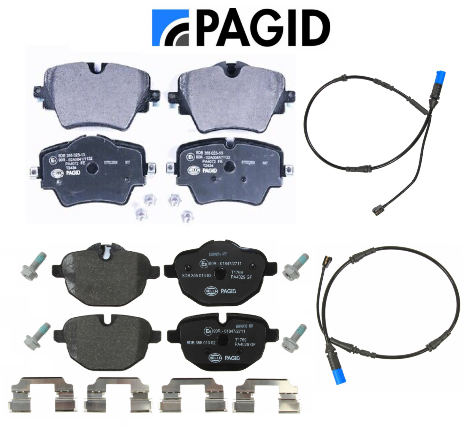 OEM Pagid Front Brake Pad Rear Brake Pad Set + Sensors for BMW X3 18-22