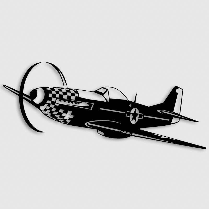 P-51 Mustang Fighter Bomber Airplane Decal North American World War 2 Sticker US
