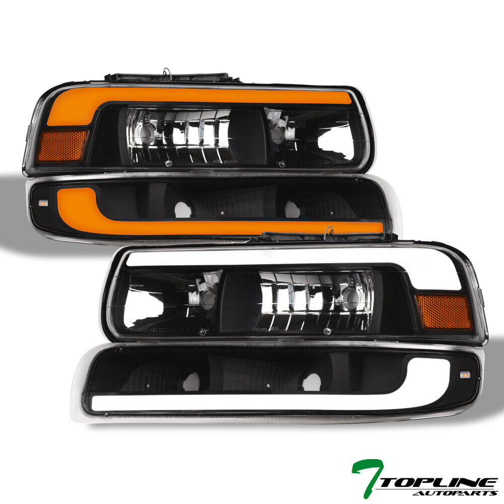 TLAPS For 99-02 Silverado/Tahoe Switchback Sequential LED Headlights 4p - Black