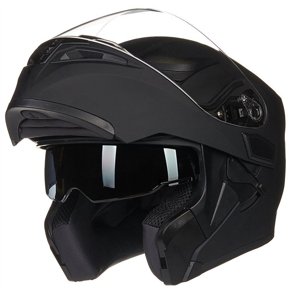 ILM DOT Flip up Modular Full Face Motorcycle Helmet Dual Visors 6 Color with LED