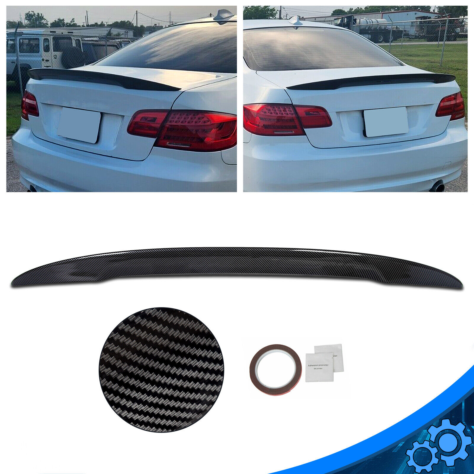 For 07-13 BMW E92 Coupe 328i 335i M3 Carbon Color Rear Wing Trunk Lip Spoiler