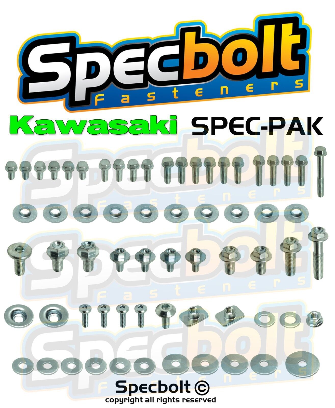KAWASAKI Factory Match Bolt Kit KX KXF 80 85 125 250 450 500 SPECBOLT\'S SPEC-PAK