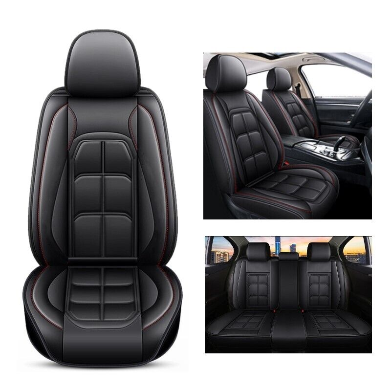 For Toyota Highlander Car 5 Seat Covers Front Rear Full Set PU Leather Protector