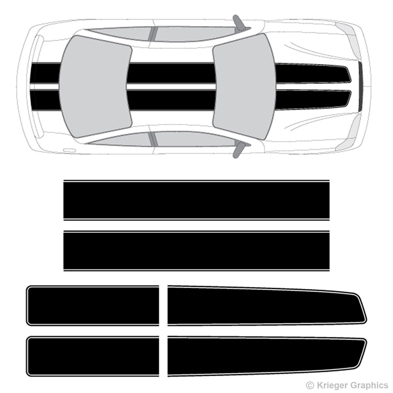 EZ Rally Racing Stripes 3M Vinyl Stripe Graphic Decals for Chevy Cavalier 