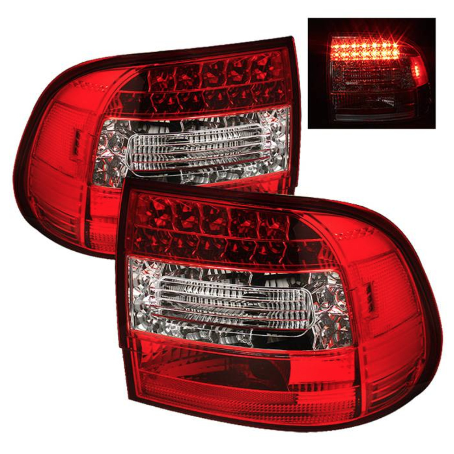2003-2006 PORSCHE CAYENNE 955 SPYDER AUTO LED TAIL LIGHTS TAILLIGHTS RED CLEAR 