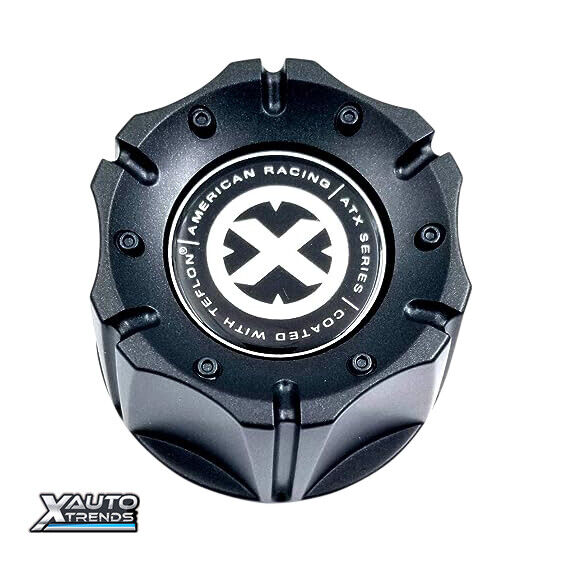 American Racing ATX Wheel Center Cap 3.42\'\' Black Snap In ATX Logo 1342106018