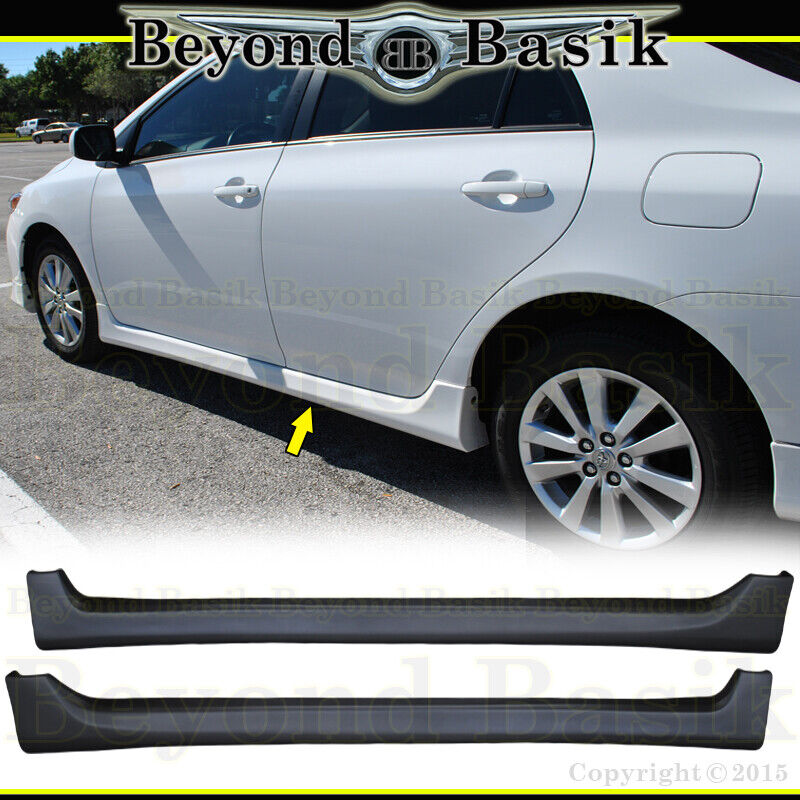 For 2009-2013 TOYOTA COROLLA Type S 2pc SIDE SKIRTS Aero Factory Style Body Kit