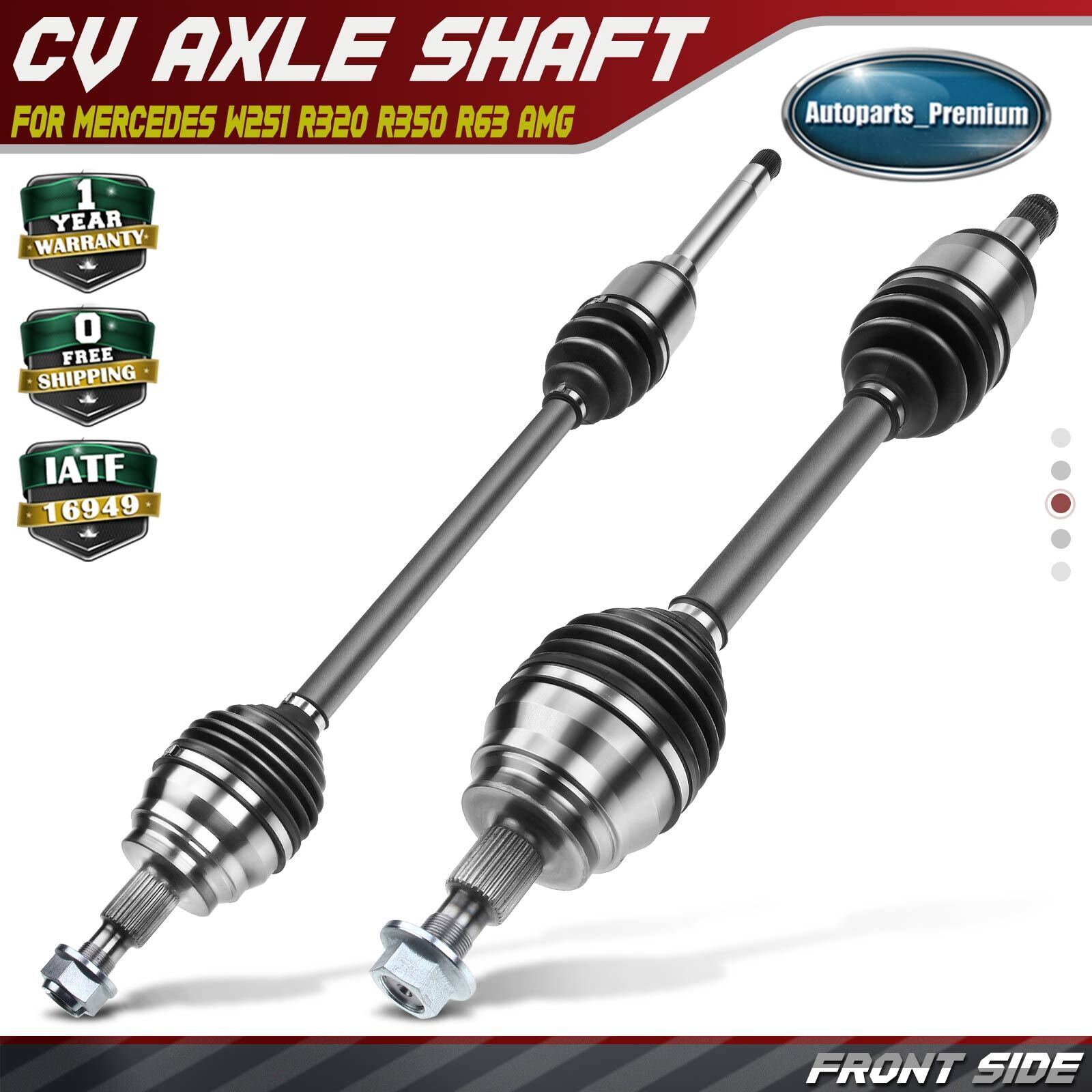 2x Front CV Axle Assembly for Mercedes-Benz W251 R320 07-09 R350 R500 R63 AMG