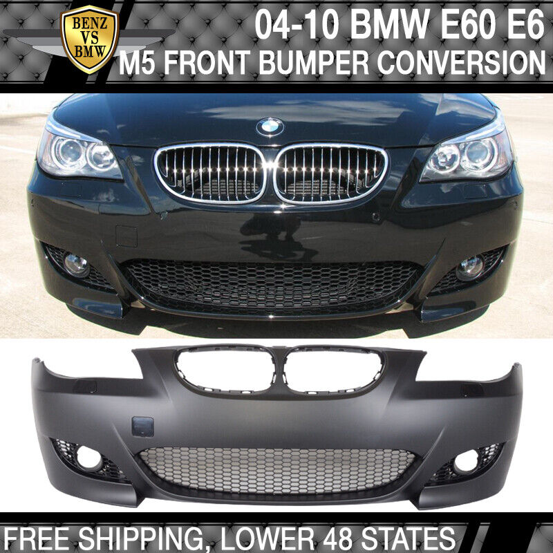Fits 04-10 BMW E60 E61 M5 Style Front Bumper Cover Conversion Fog Cover - PP