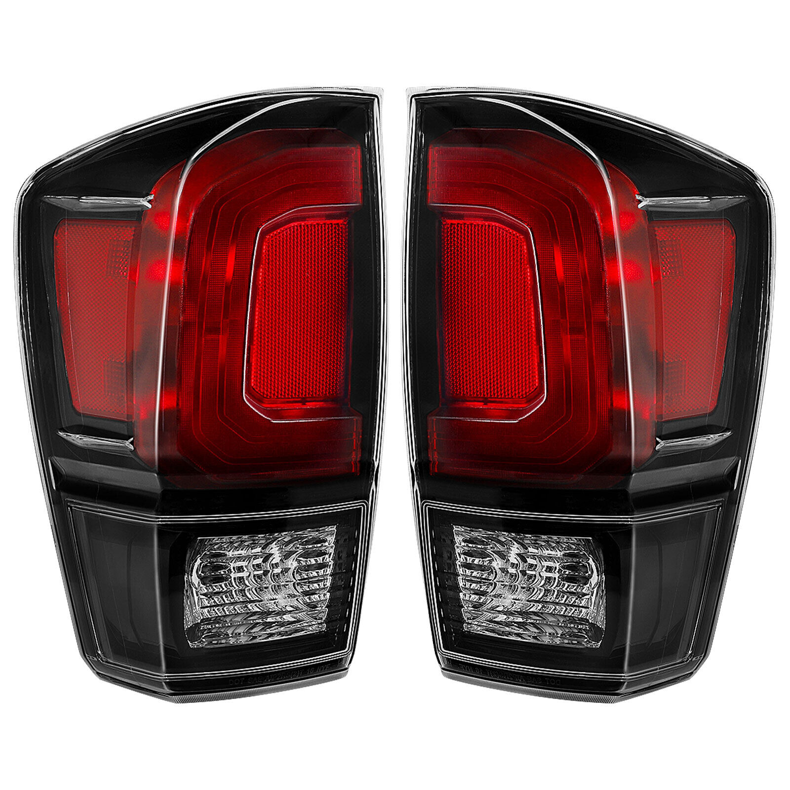 Black Bezel Tail Lights For 2016-2021 Toyota Tacoma Left and Right Side