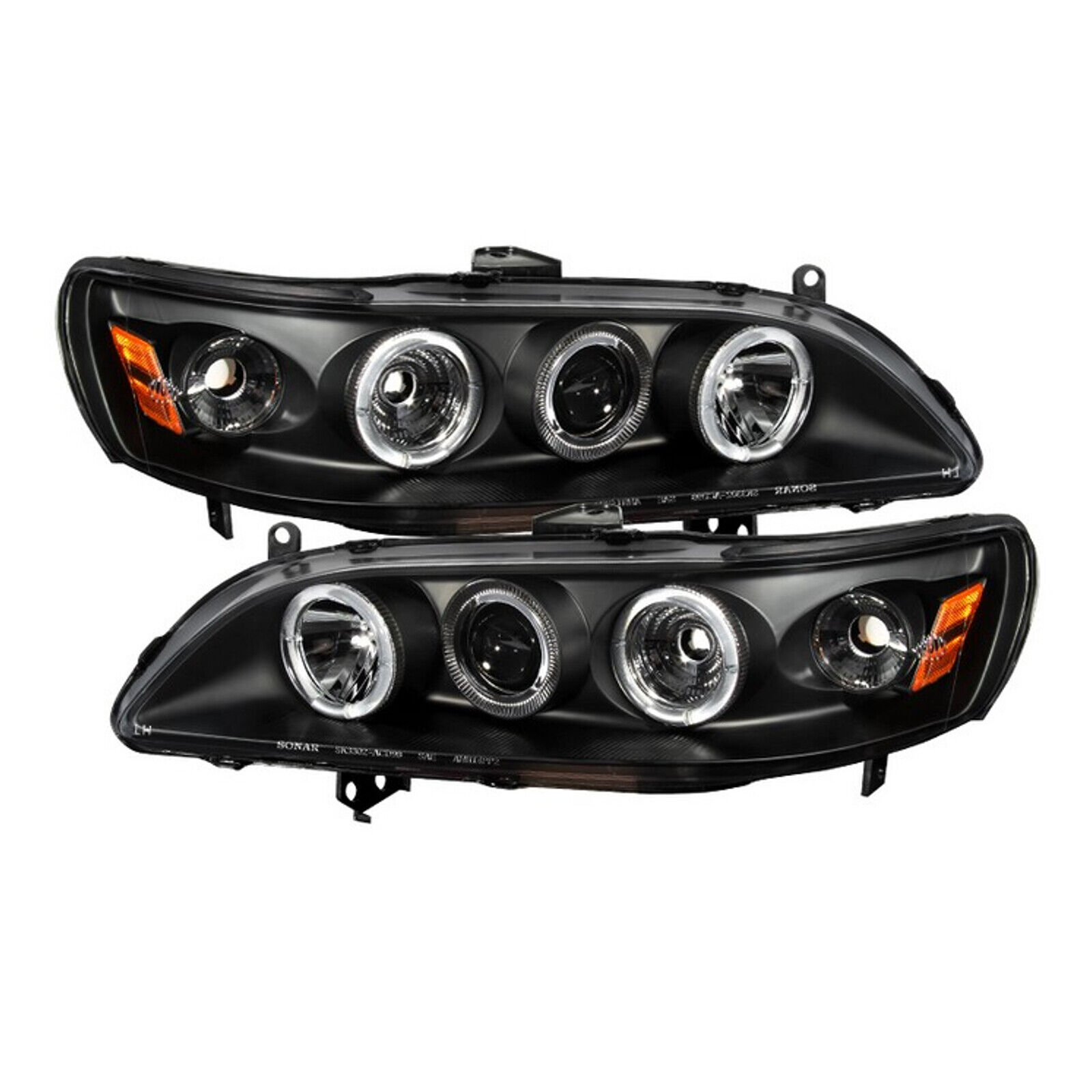 SPYDER PRO YD HA98 AM BK Set of 2 LED Halo Projector Headlights for 98-02 Accord