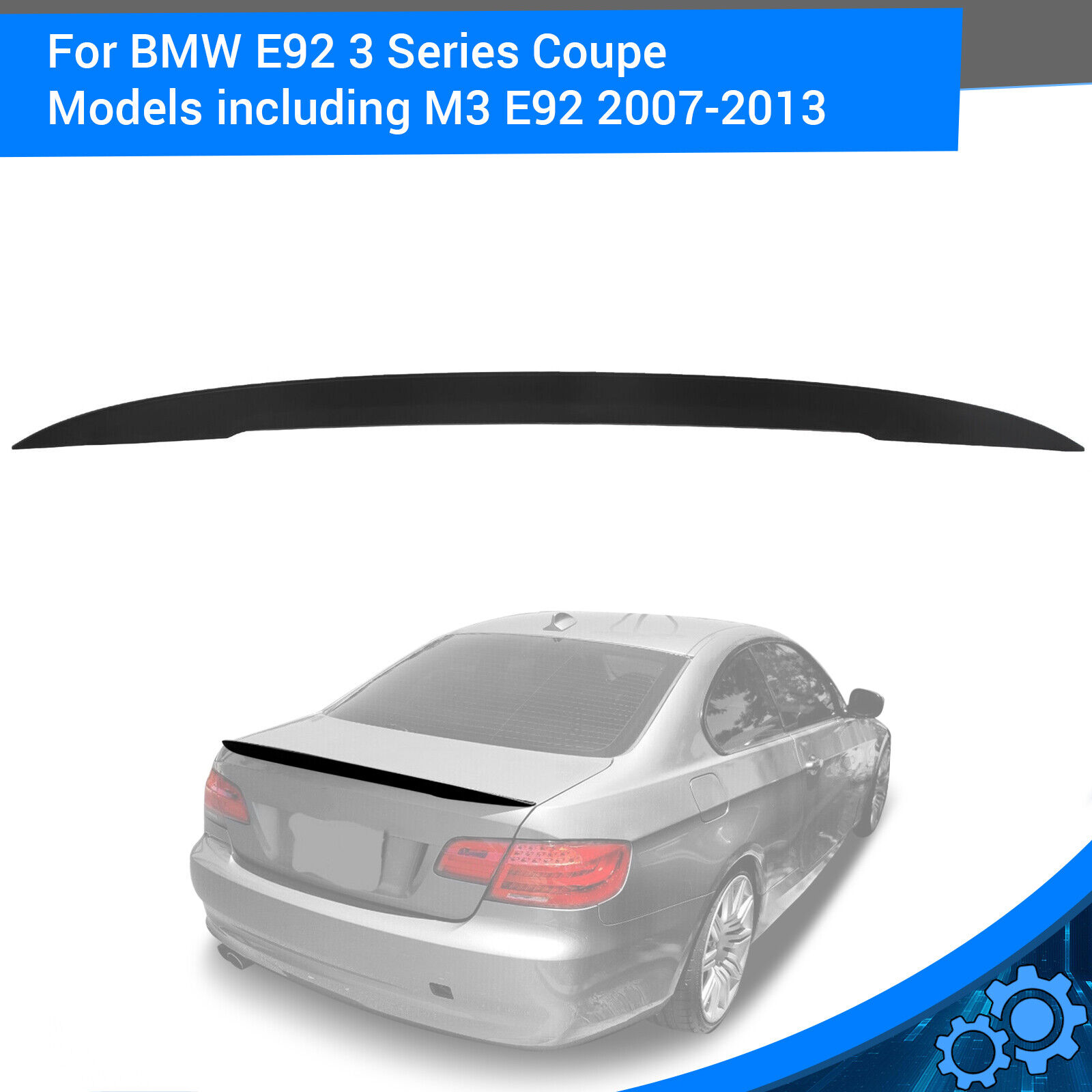 Spoiler Wing For 2007-2013 BMW E92 Coupe 328i 335i M3 High Kick Trunk ABS