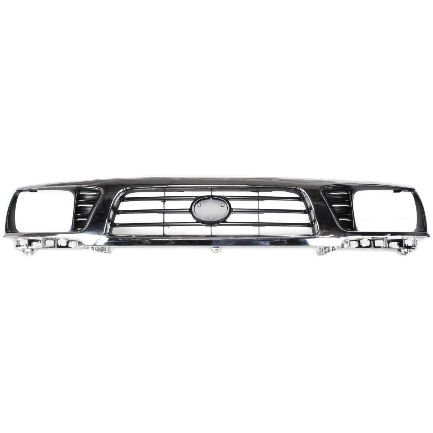 Grille For 1995-1997 Toyota Tacoma 4WD Chrome Shell with Painted Black Insert