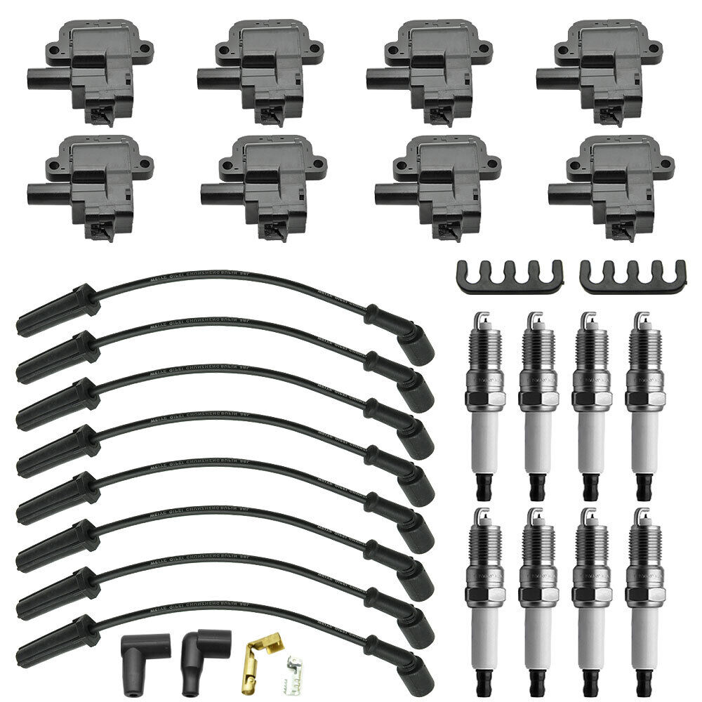 8* High Performance Ignition Coils + Plugs & Wries For Chevy  D580 C1144 UF192