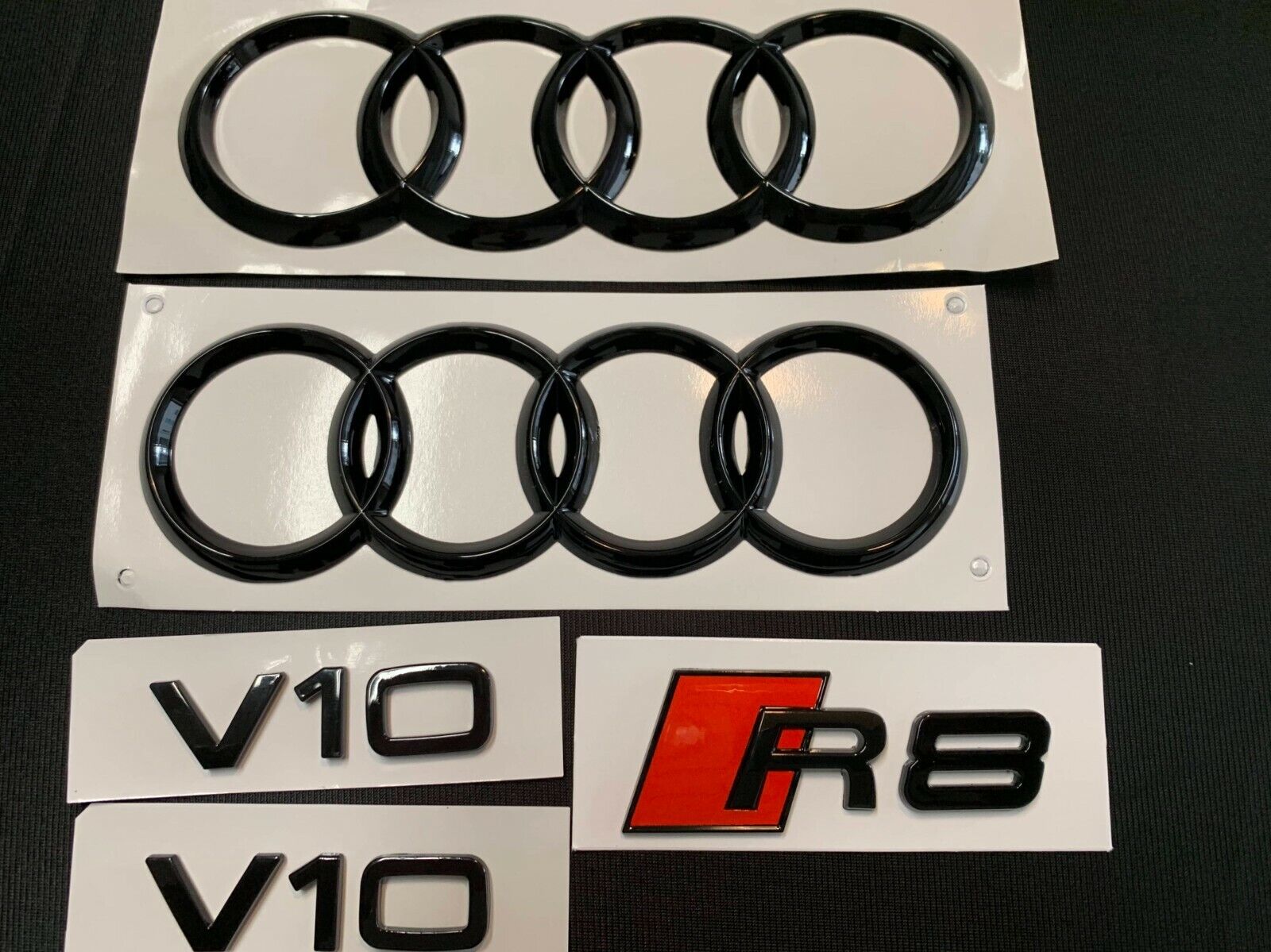 Audi R8 Gloss Black Emblem Kit 07-15  AND 17 AND UP