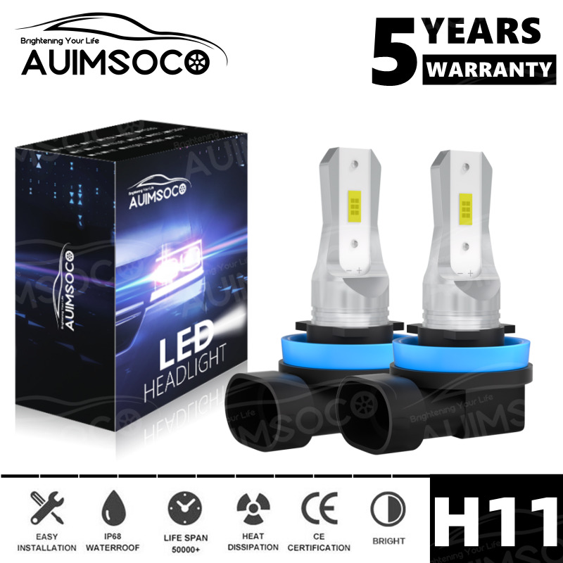 H11 LED Headlight Super Bright Bulbs Conversion Kit 10000K White LOW Beam 2-Pack