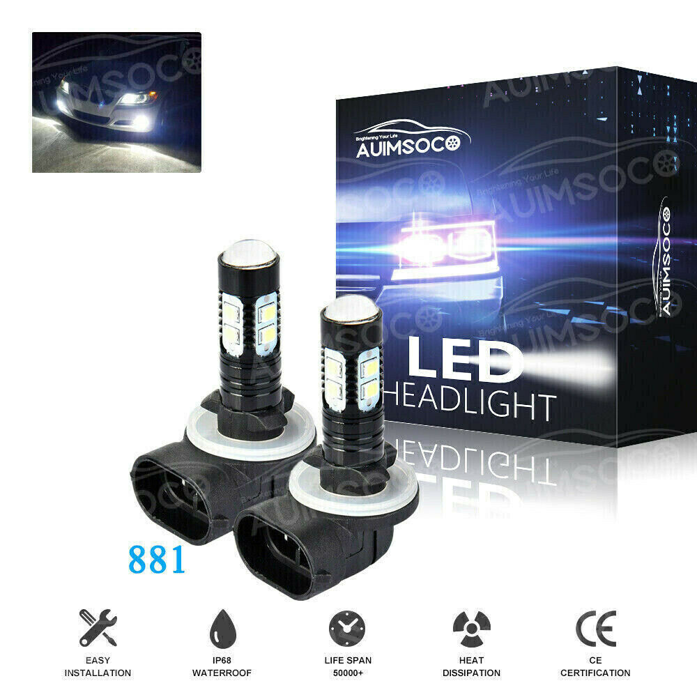 2X 881 LED Fog Lights Bulbs Driving Lamps DRL 6000K For Chevy C1500 1999