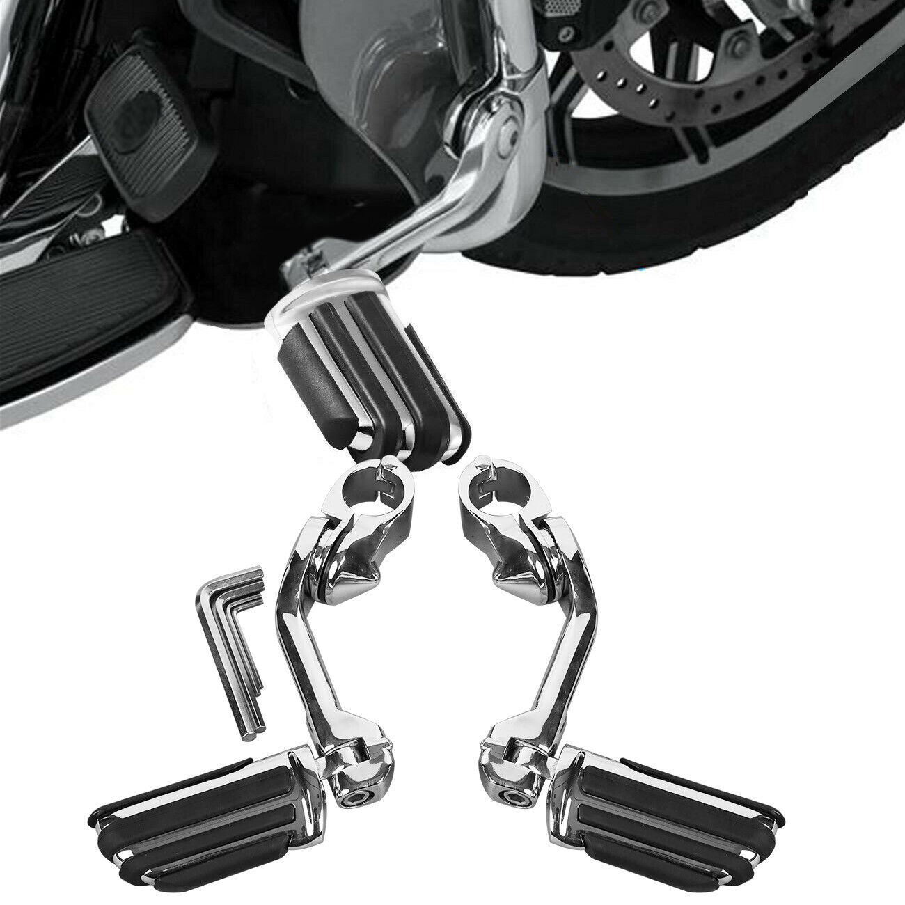 Long Highway Foot Pegs Fit For Harley Electra Road King Street Glide 1-1/4\