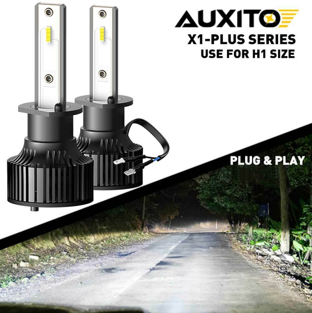 Auxito H1 LED Headlight Bulbs Kit High Low Beam Xenon White 6000K 24000LM Bright