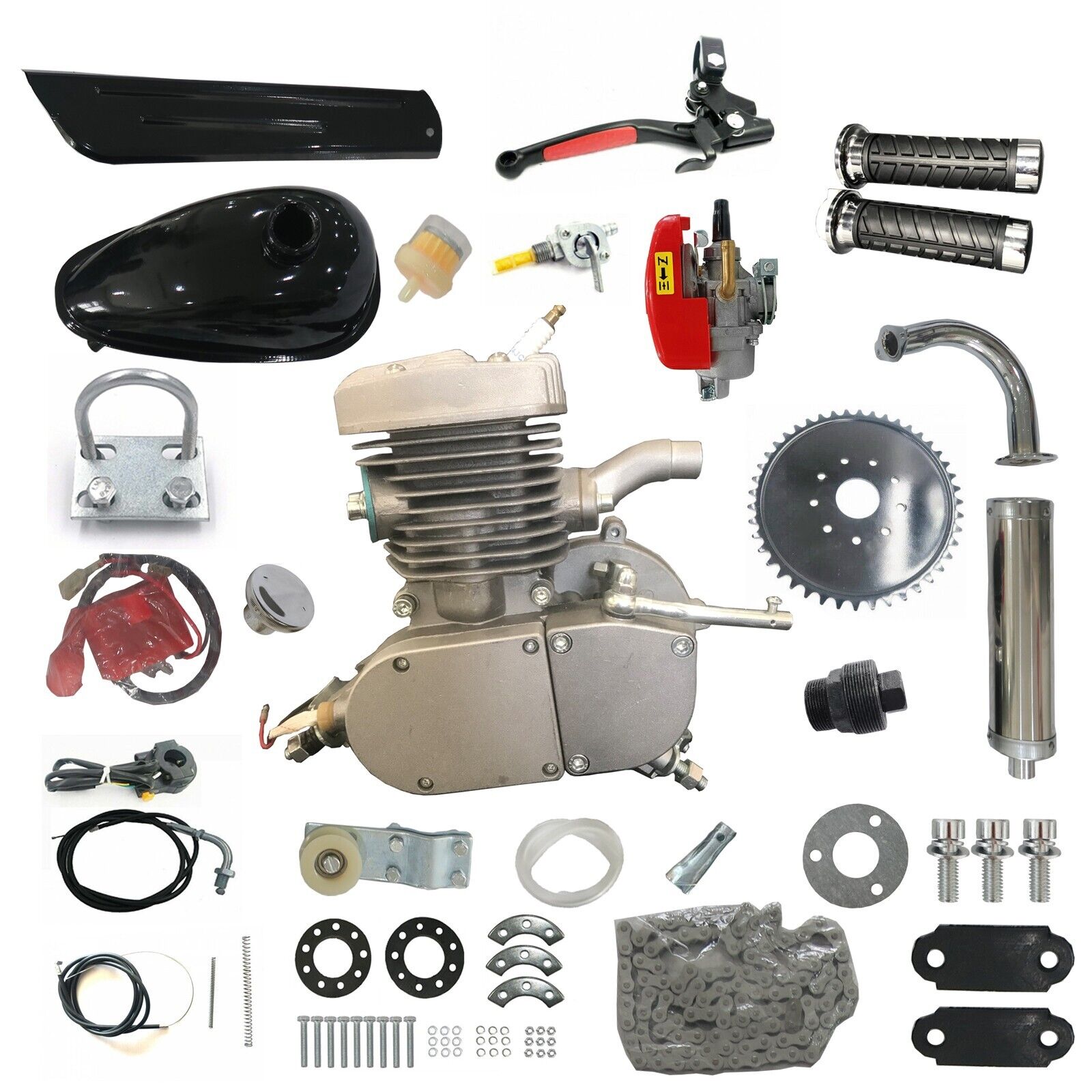 DONSP1986 YD85 Complete 52mm Bicycle Engine Kit-85cc 2 stroke Gas Motor Set