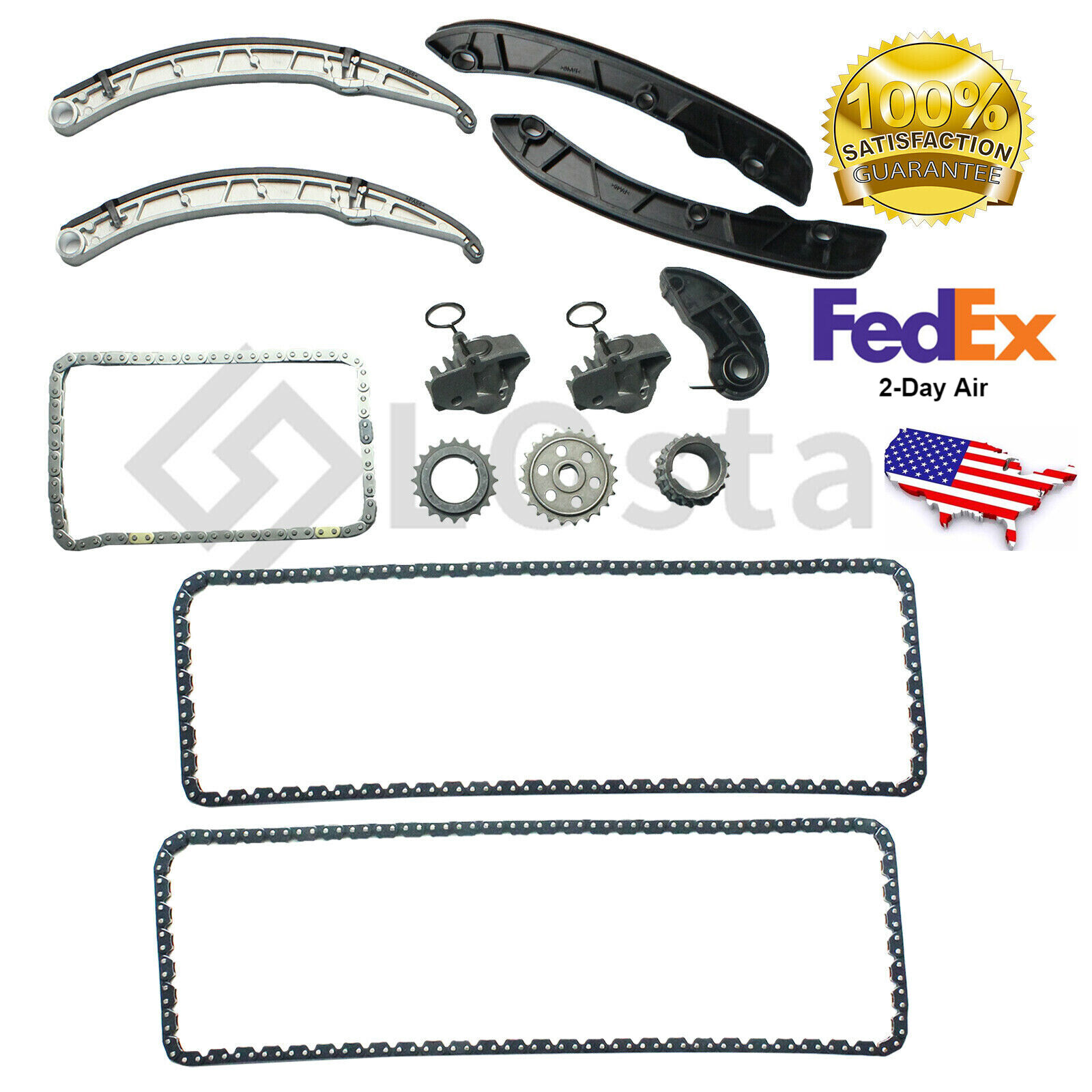 New Timing Chains kit Fits  Range Rover Sport LR4 With Rails Guide W/ Tensioners