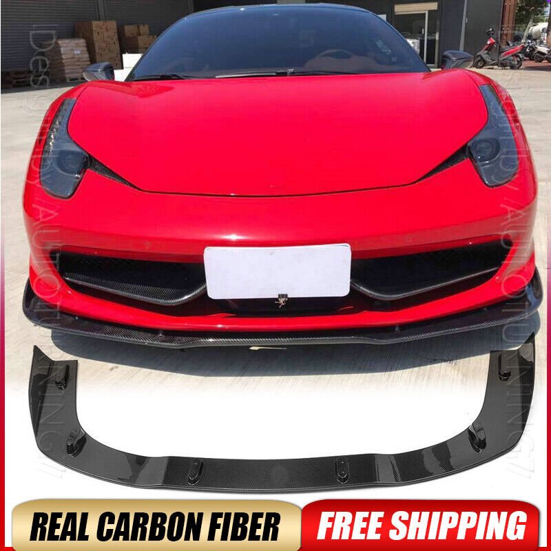 Real Carbon Fiber Front Bumper Lip Splitter For Ferrari 458 Italia Spider 11-13