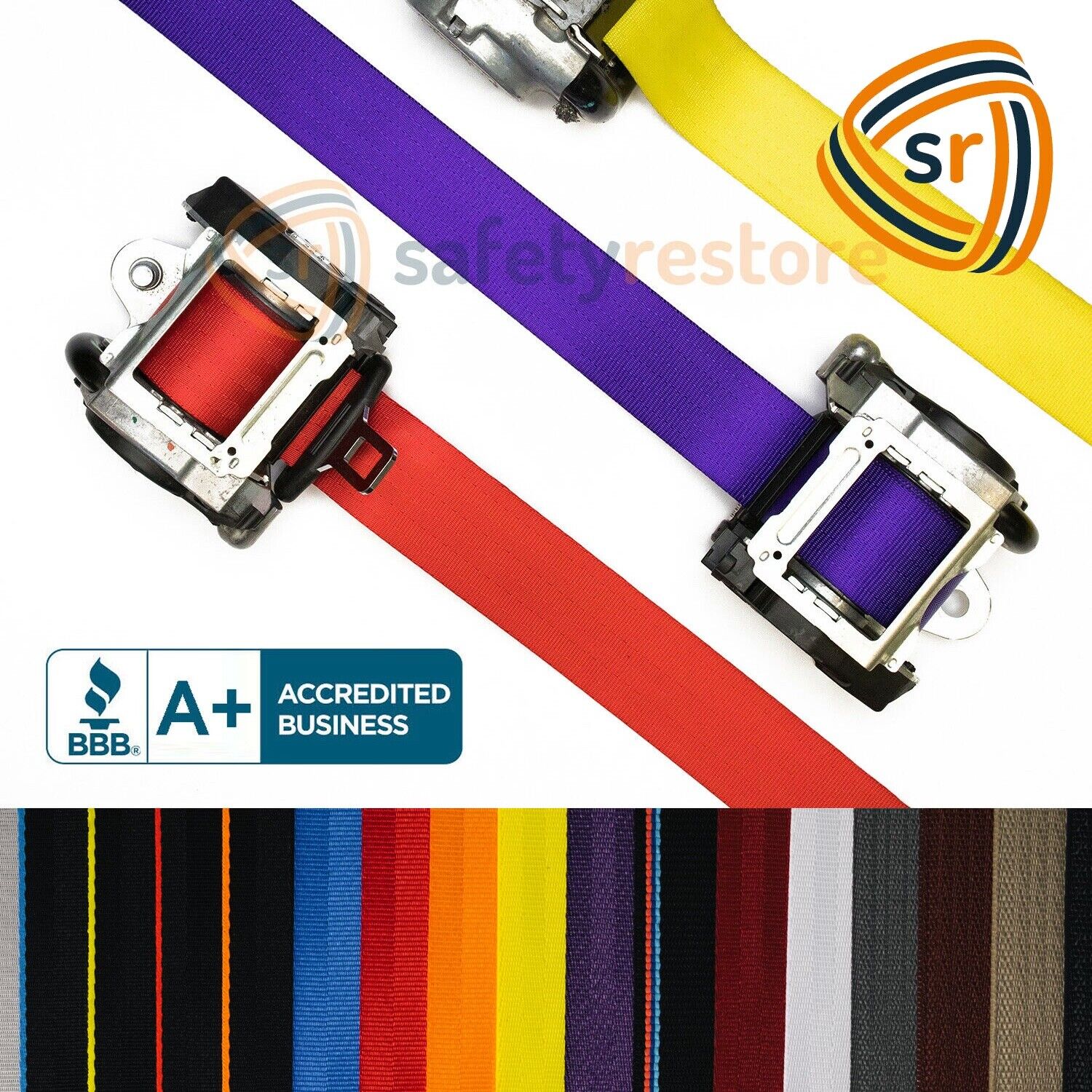ALL COLORS FOR Chevrolet Corvette SEAT BELT WEBBING REPLACEMENT #1