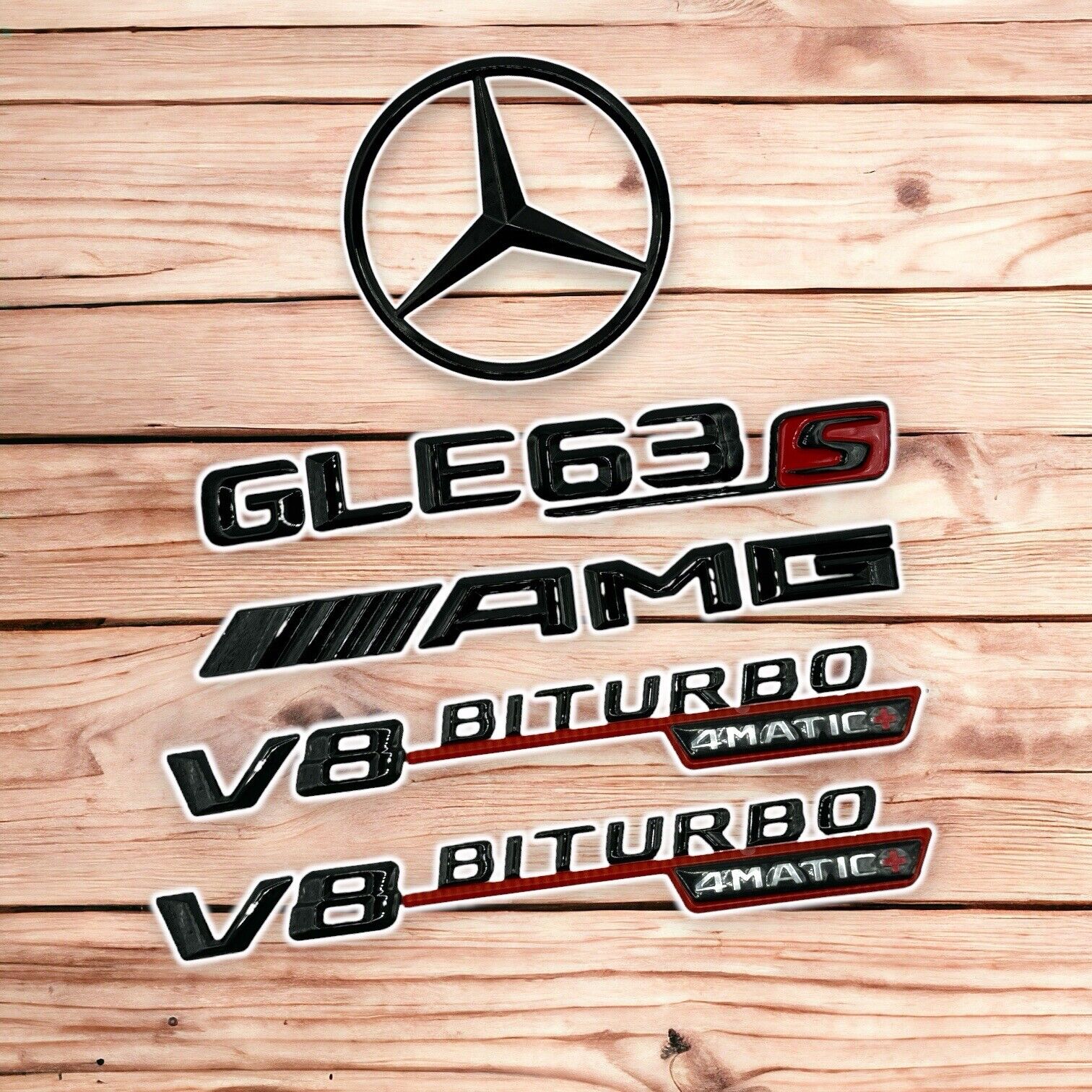 GLE63S SUV AMG V8 BITURBO Star Emblem Black Badge Combo Set Mercedes W166