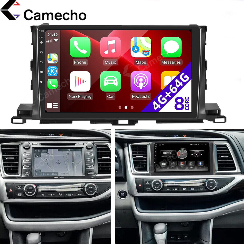 4+64GB For Toyota Highlander 2014-19 Android 13 Car Stereo Radio CarPlay GPS BT