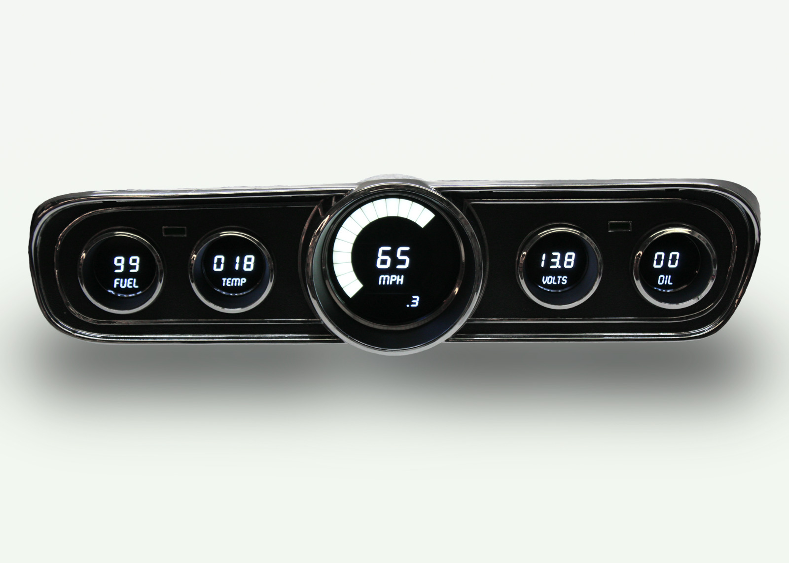 Ford Mustang Digital Dash Panel for 1965-1966 Gauges by Intellitronix White LEDs
