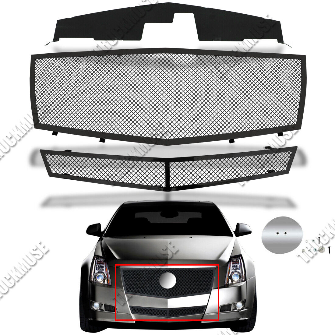 Fits 2008-2013 Cadillac CTS Stainless Steel Mesh Grille Front Grill Insert 09 10