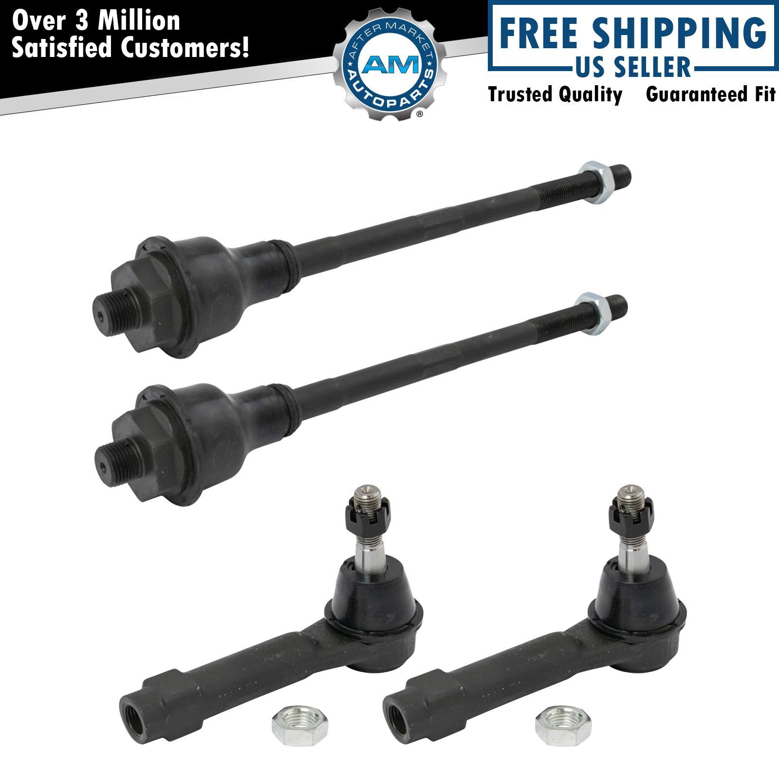 Front Inner & Outer Tie Rod End Kit Set of 4 for Escalade Silverado Tahoe Sierra