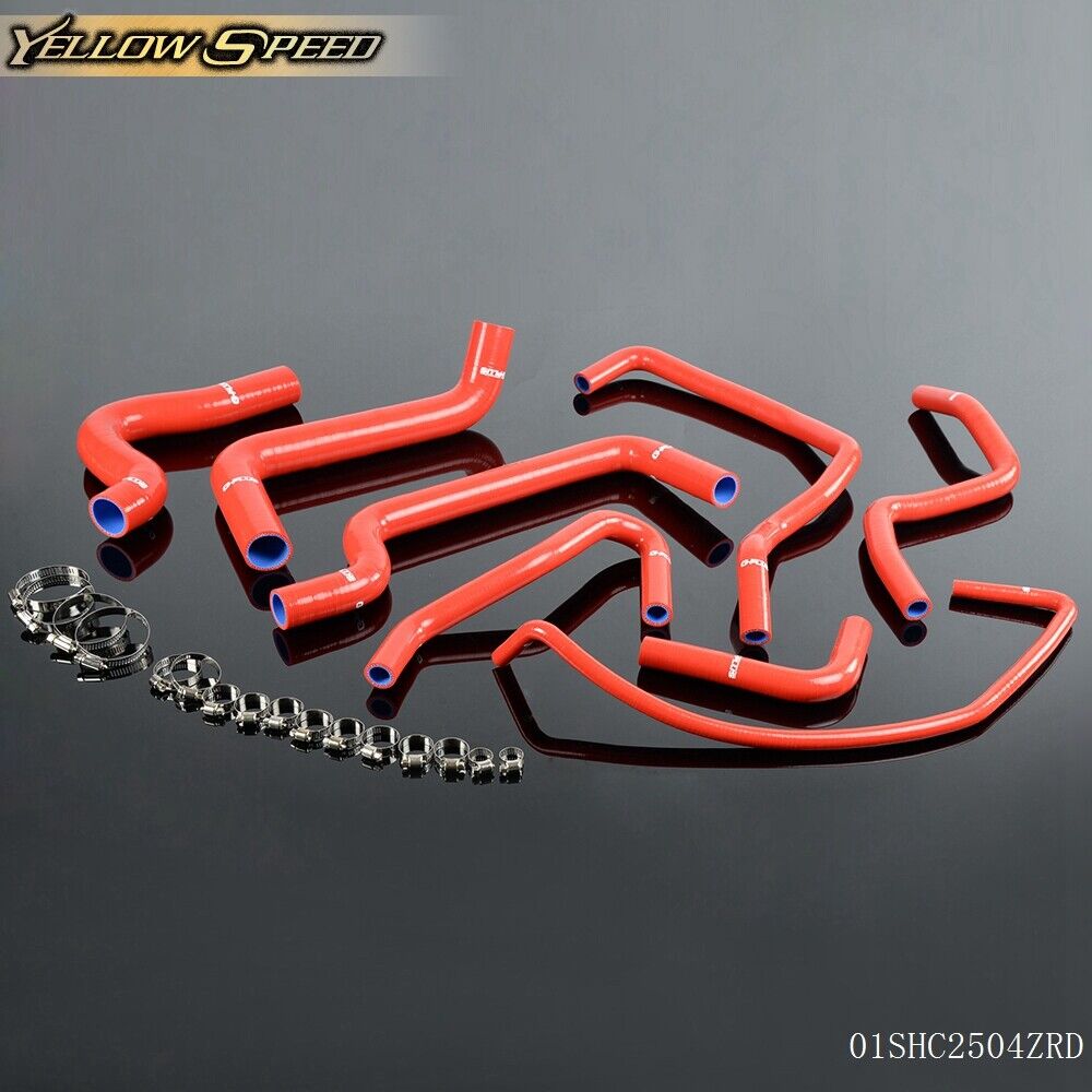 Fit For 1996-2000 Fiat Coupe 2.0 20V GT Turbo Red Silicone Coolant Radiator Hose