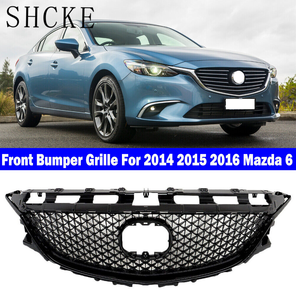 Fit For 2014 2015 2016 Mazda 6 Front Bumper Grille Mesh Honeycomb Black
