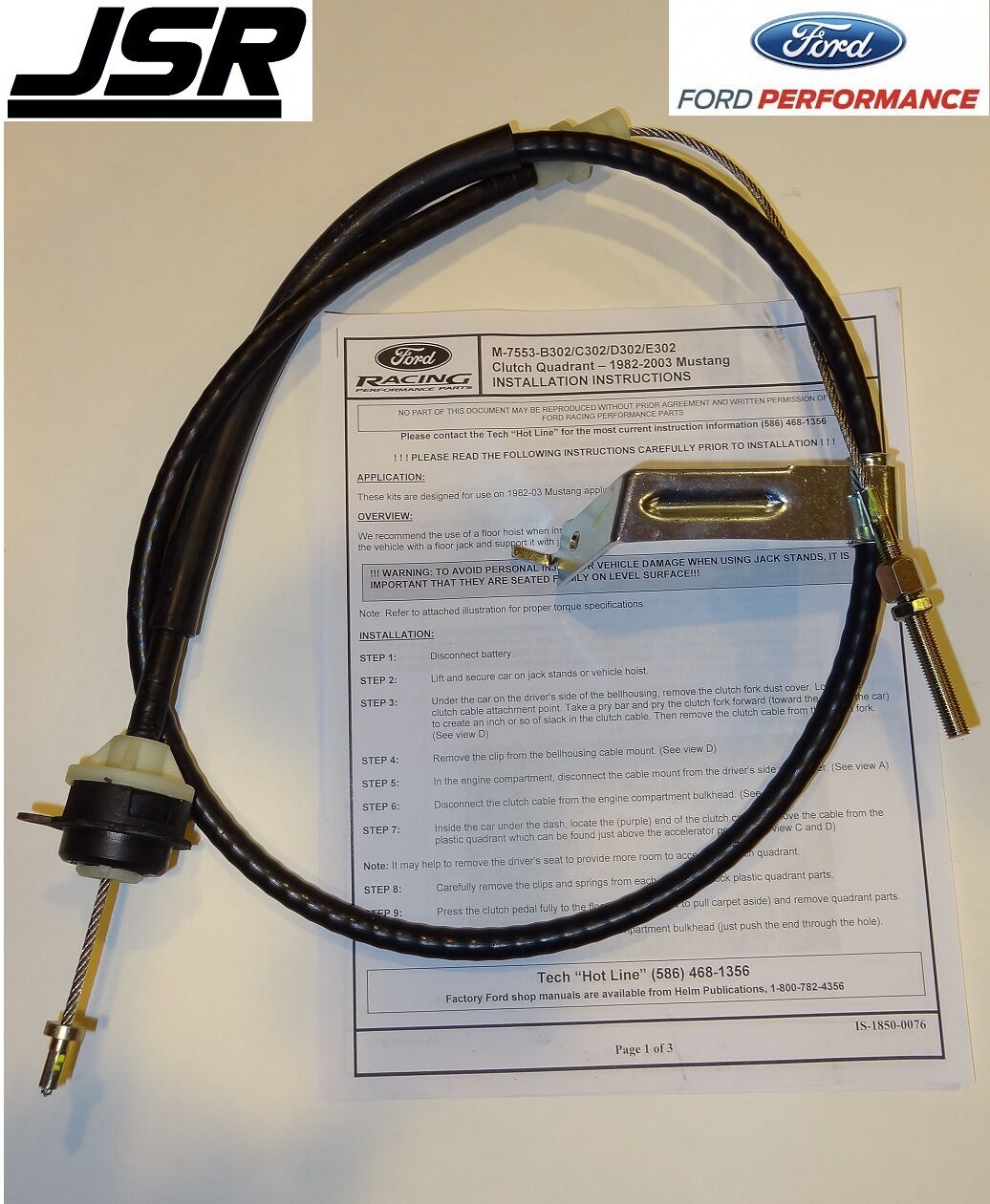 82-95 Mustang GT, LX, Cobra V8 Ford Racing Performance Adjustable Clutch Cable