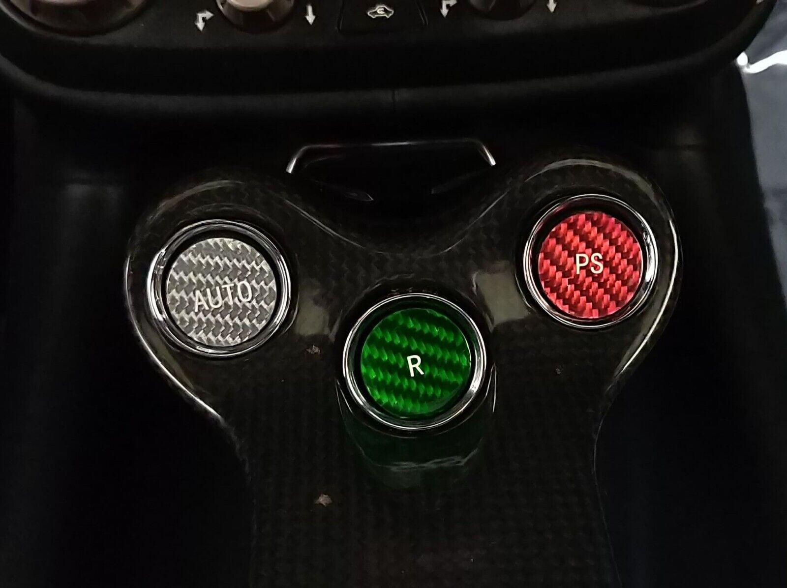 Fits Ferrari California 09-14 F1 Gear Button in Tri Colors Carbon Fiber 