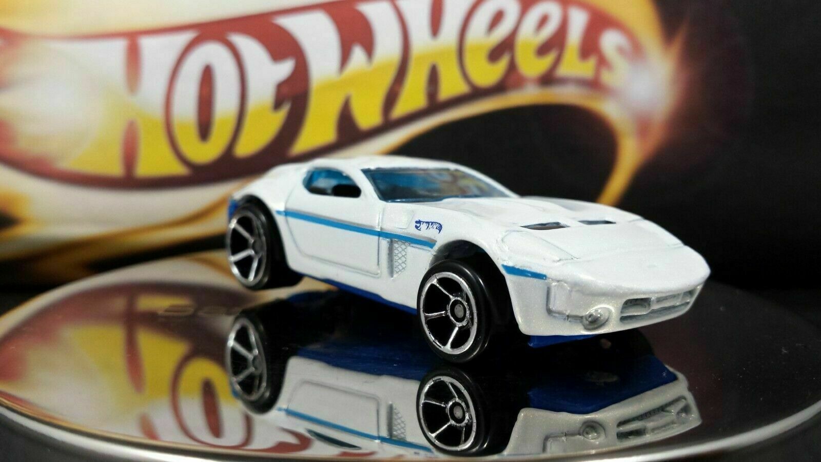 Hot Wheels Mystery Cars Ford Shelby GR-1 Concept Pearl White and Blue Side Lines