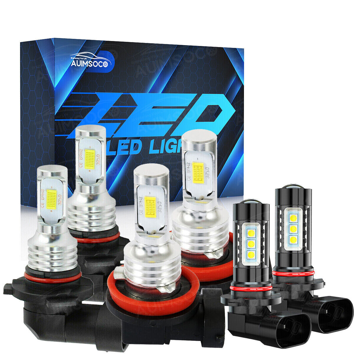 For Ford Escape 2013 2014 2015 6X LED Headlights Fog Light Bulbs 6000K Combo Kit