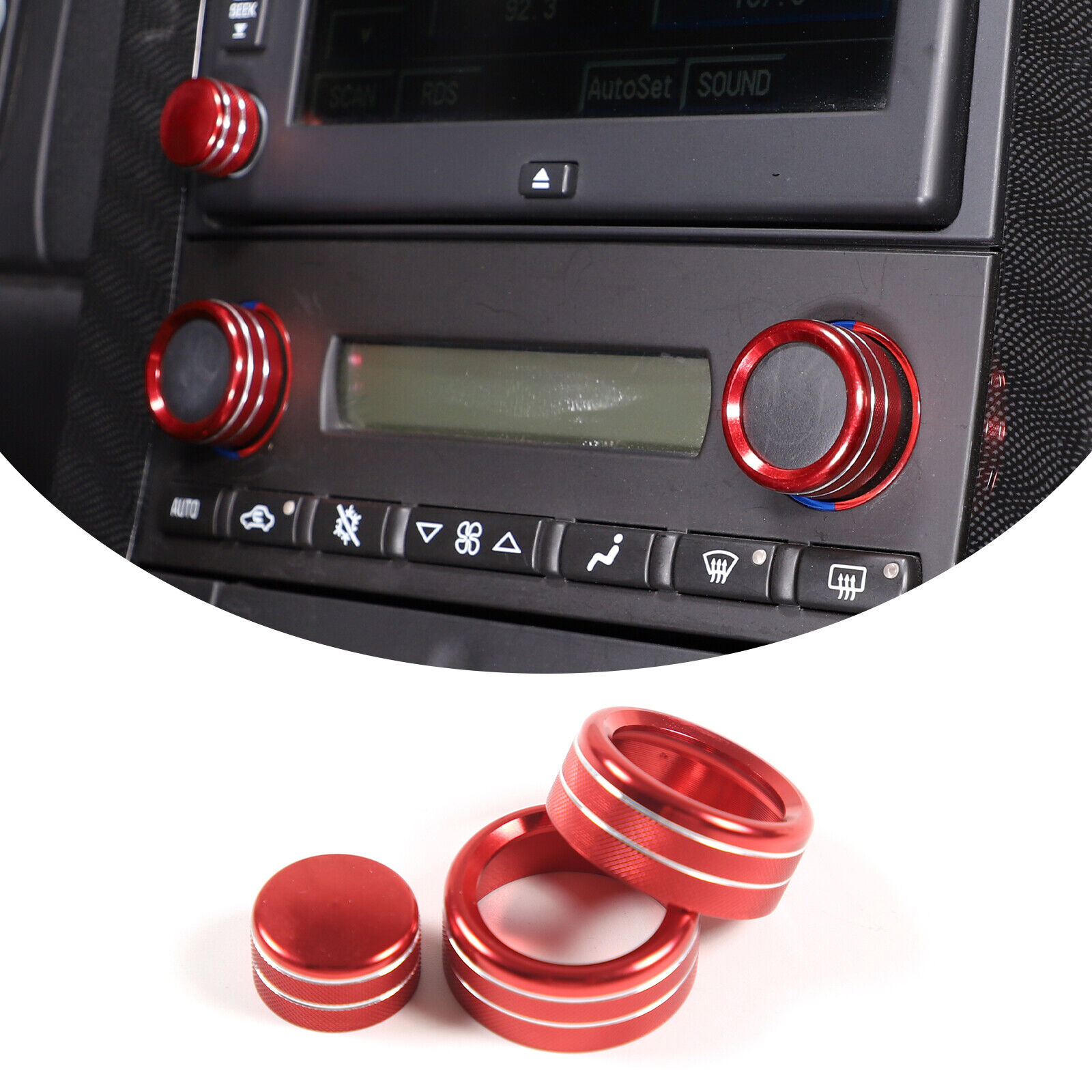 Red Aluminum alloy Air conditioning volume knob ring For Corvette C6 05-13 US