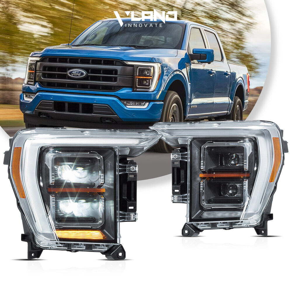 VLAND FULL LED Projector Headlights For Ford F-150 Pickup 14th Gen 2021-2023