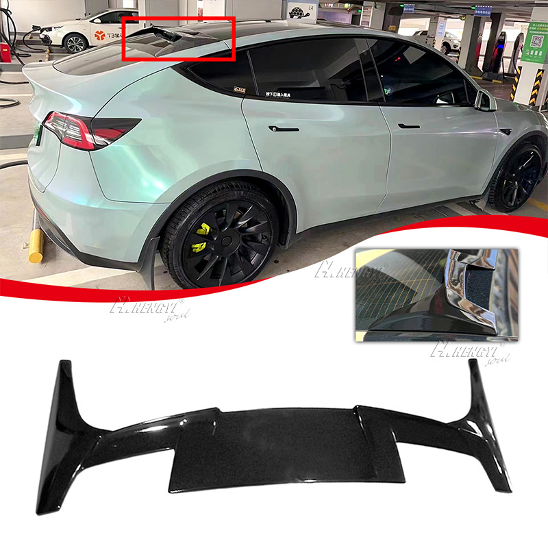 Glossy Black Rear Trunk Roof Spoiler Wing Lip Kit For 2021-2023 Tesla Model Y
