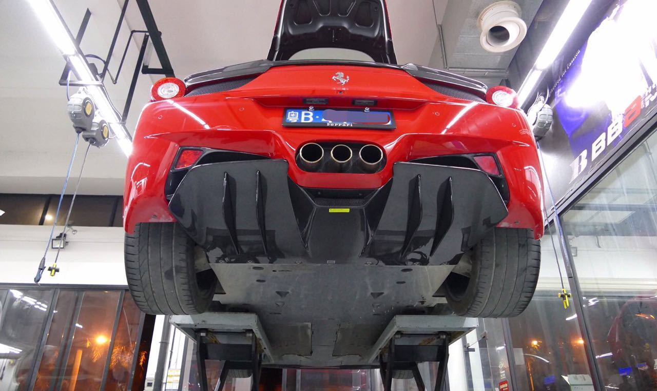 For Ferrari 458 Italia Carbon Fiber AP Style Rear Bumper Diffuser Lip Trim kits